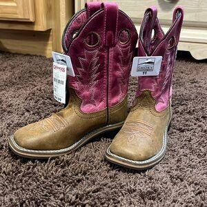Genuine Leather Cowgirl Boots Smokey Mountain Boots Size 11 Pink and Brown